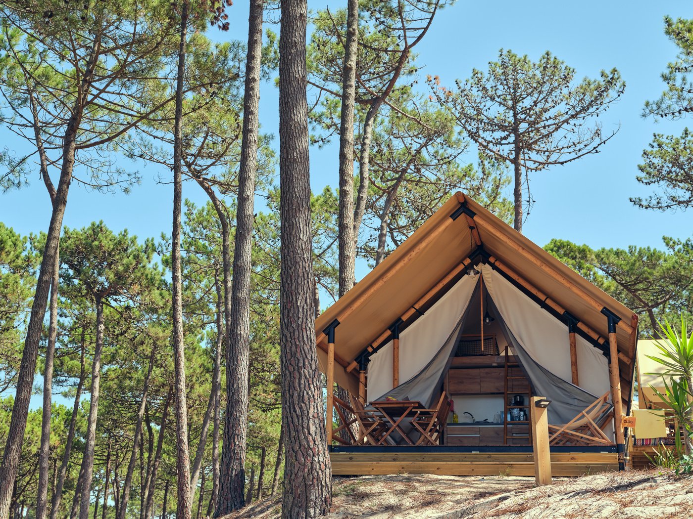 Glamping tent placed in nature