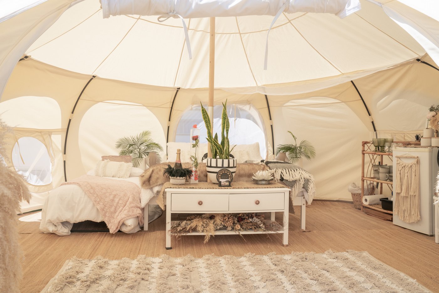 Glamping tent and set up at Mount Maunganui