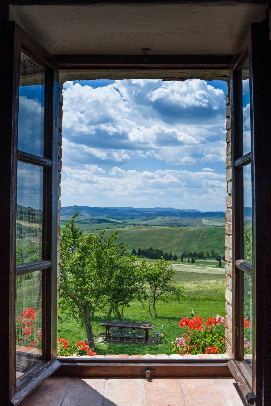 Landscape view from window