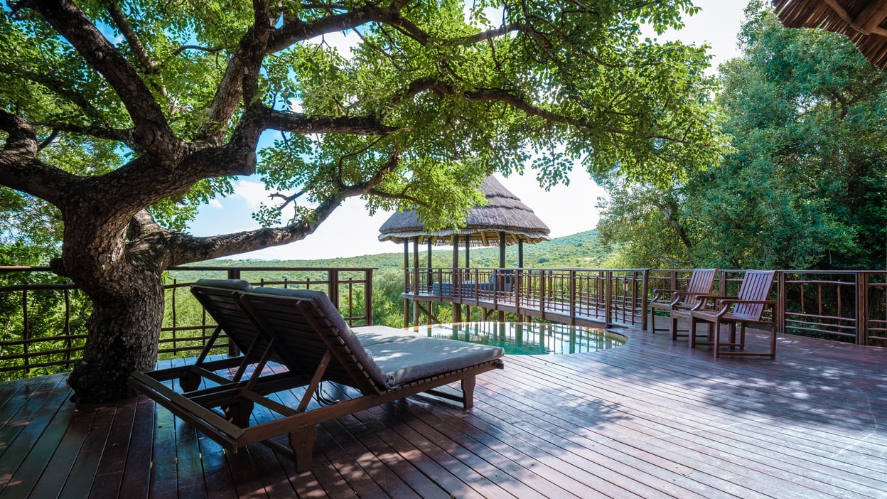 South Africa Kwazulu Natal, Luxury Safari Lodge in the Bush of a Game Reserve