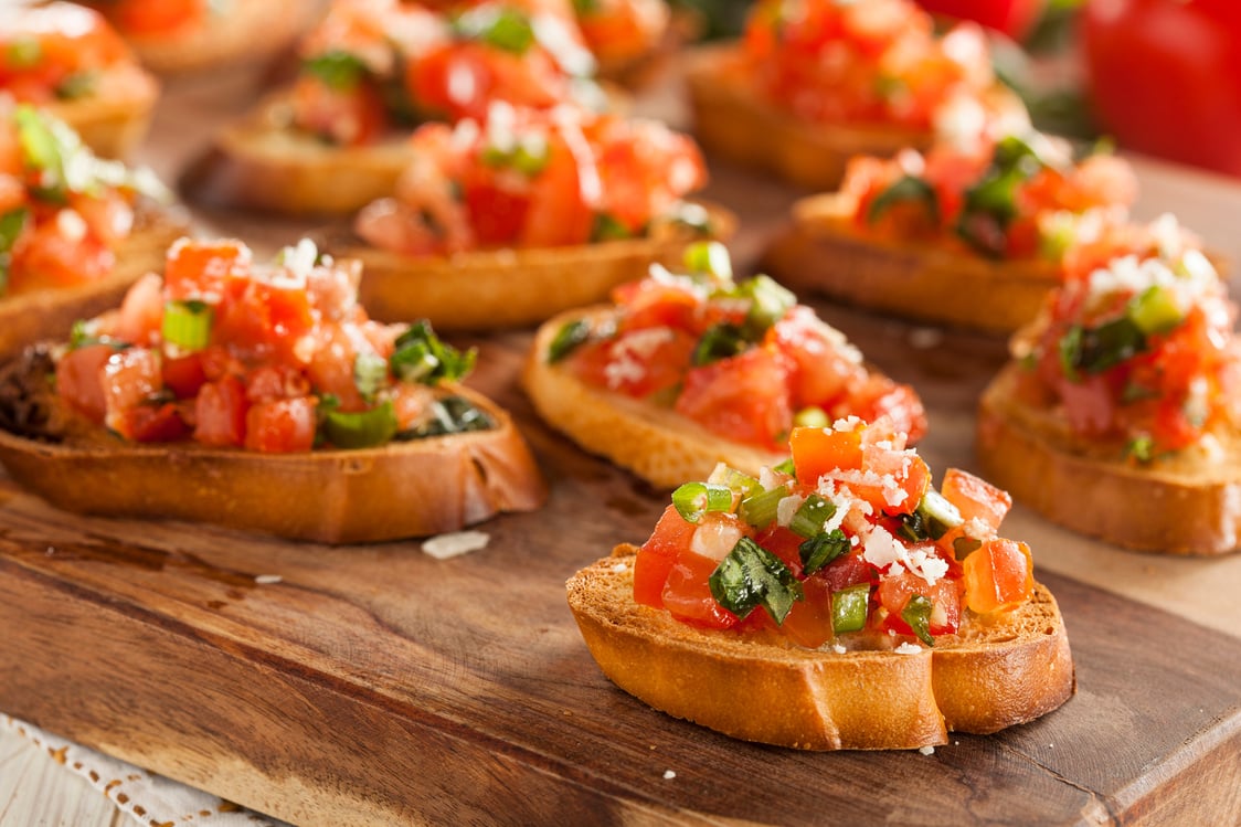 Homemade Italian Bruschetta Appetizer